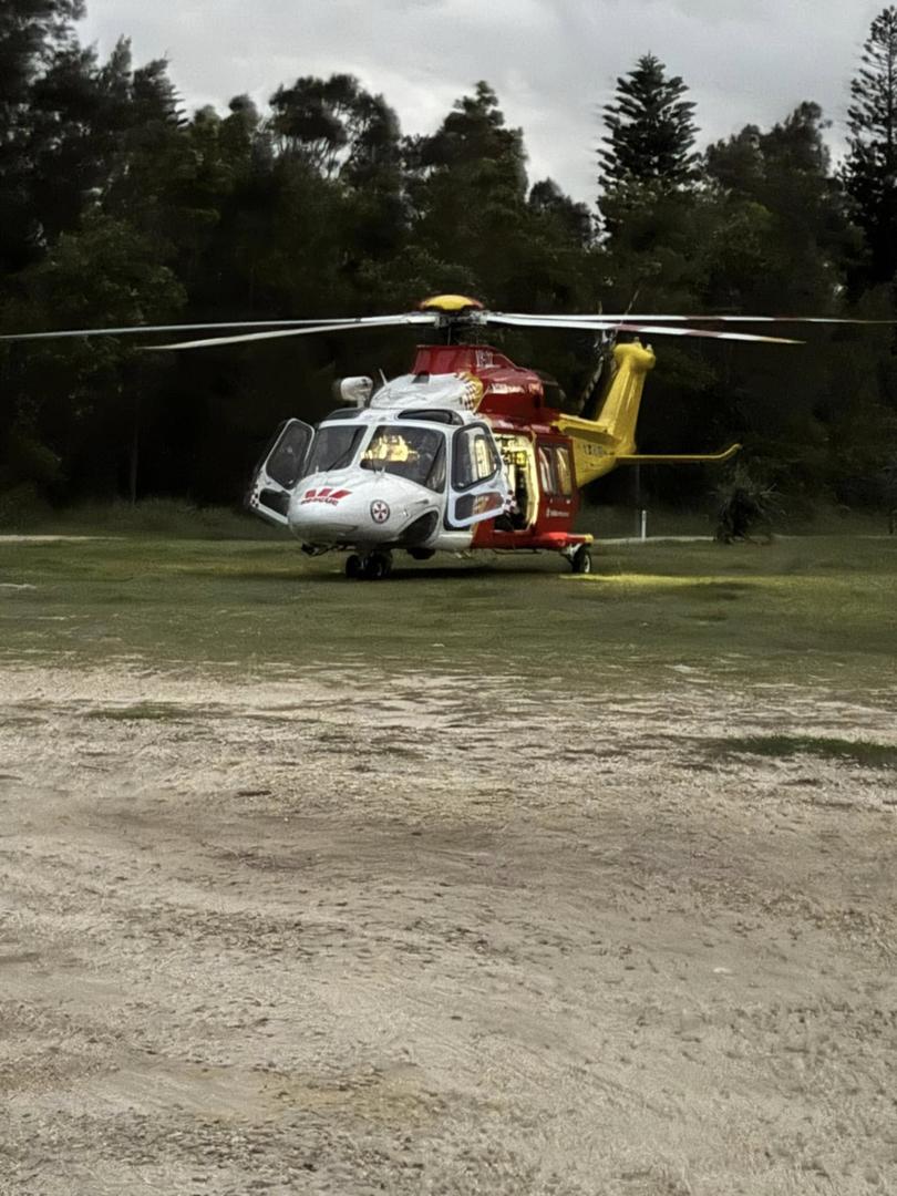 Scott was airlifted to hospital following the accident