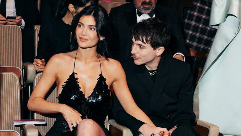 Kylie Jenner and Timothée Chalamet attend the BAFTA Film Awards 2025 at The Royal Festival Hall on February 16, 2025 in London, England. 