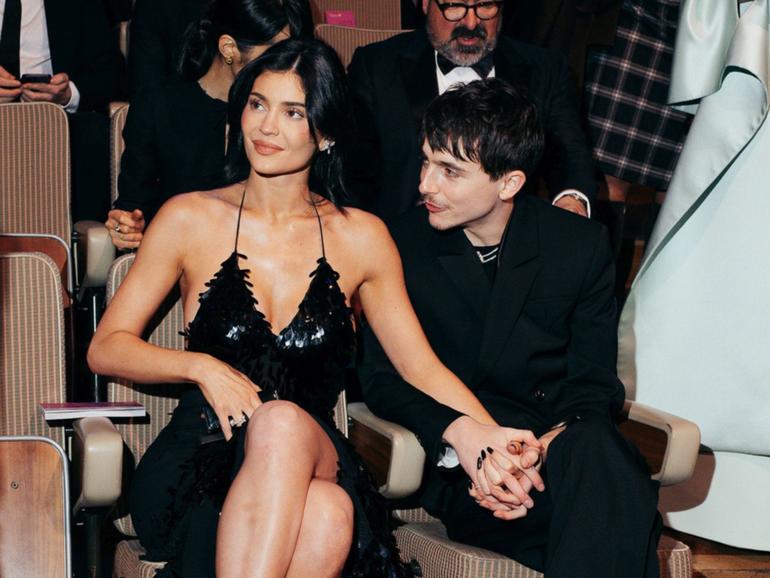 Kylie Jenner and Timothée Chalamet attend the BAFTA Film Awards 2025 at The Royal Festival Hall on February 16, 2025 in London, England. 