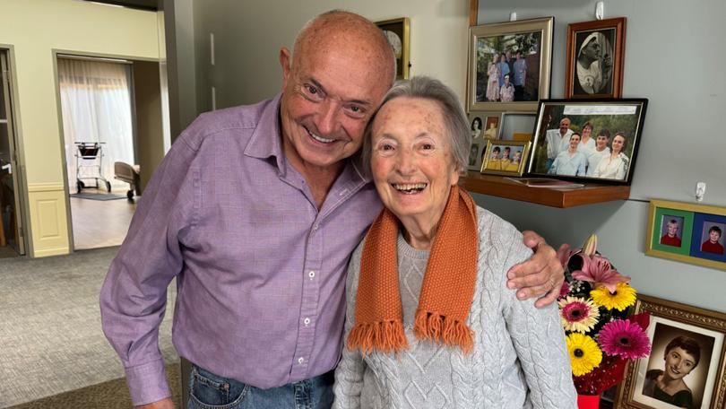 Nick Bruining and his mum.