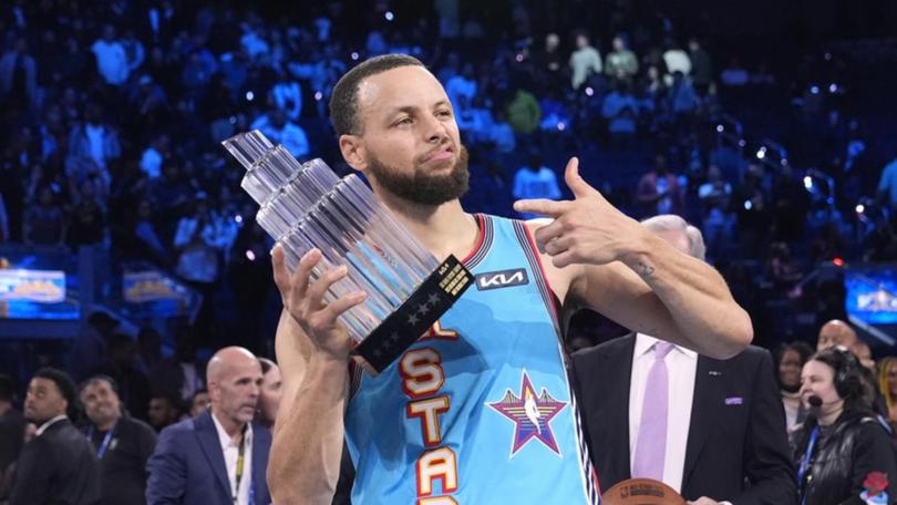 Stephen Curry was named MVP in the All-Star Game in San Francisco. (AP PHOTO)