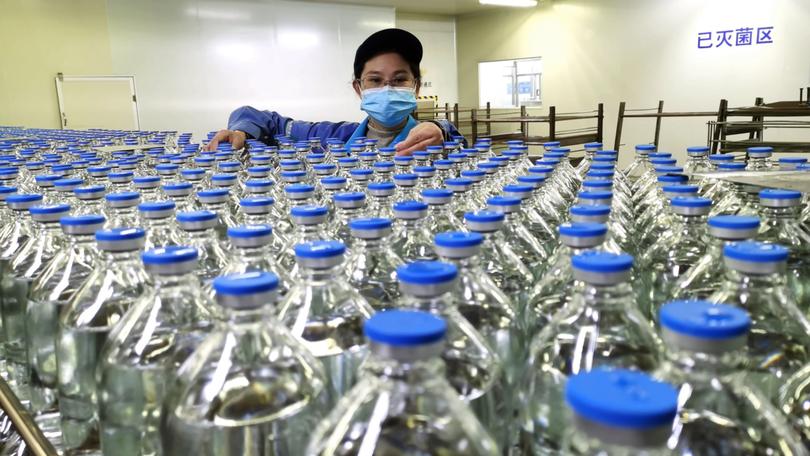 The production line at a  pharmaceutical company in Sichuan, China.  