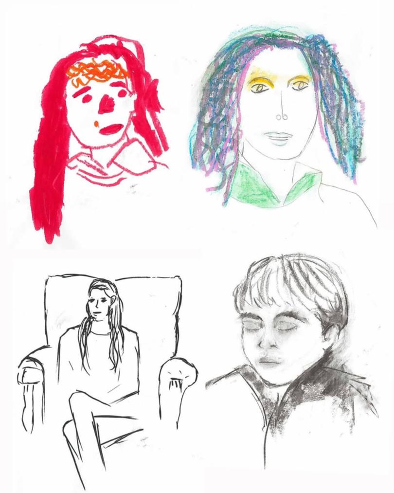 The Princess of Wales and her children have released portrait sketches they drew of each other after spending time together being creative.