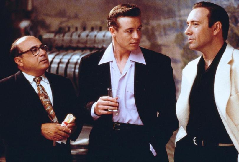 Simon Baker with Kevin Spacey and Danny DeVito in LA Confidential.