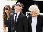 Brit, Joel, Maree, Bryce and Adam Selwood look on at Troy’s funeral last Friday.