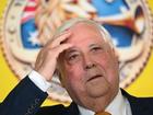 Chair of the Trumpet of Patriots party Clive Palmer speaks to media during a press conference at Parliament House in Canberra, Wednesday, February 19, 2025. (AAP Image/Lukas Coch) NO ARCHIVING LUKAS COCH