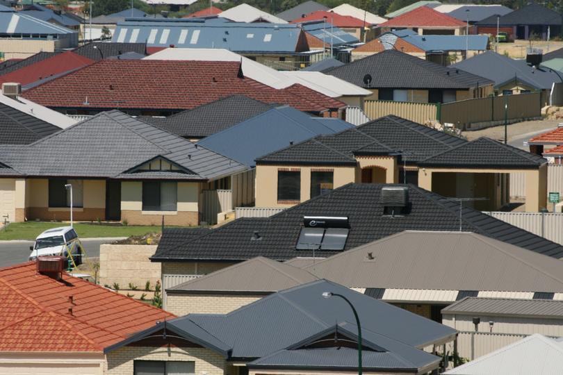 Generic images of urban sprawl in the southern suburb of Bertram. Rooftops.