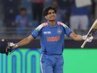 India's Shubman Gill celebrates his ton that eased his side's victory push against Bangladesh. (AP PHOTO)