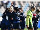 Mina Tanaka Japan celebrates her second  goal against Australia.