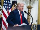 President Donald Trump speaks during a reception honoring Black History Month at the White House on Thursday. MUST CREDIT: Jabin Botsford/The Washington Post