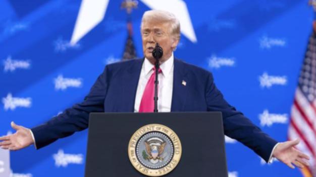 Donald Trump received a rousing reception at the  Conservative Political Action Conference. (AP PHOTO)