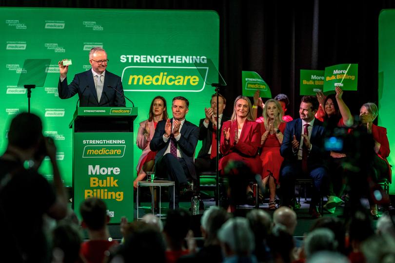 Australian Prime Minister Anthony Albanese speaks during a policy launch event in Launceston, Tasmania, Sunday, February 23, 2025. 