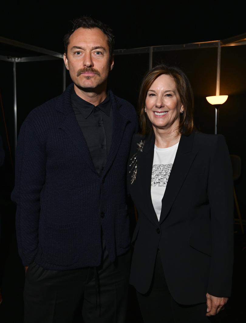 Kathleen Kennedy with Jude Law. 