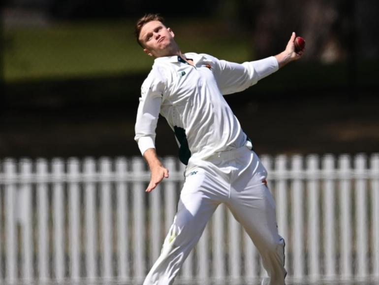 Matt Kuhnemann's bowling action has been cleared by the ICC after he underwent tests in Brisbane. (Joel Carrett/AAP PHOTOS)