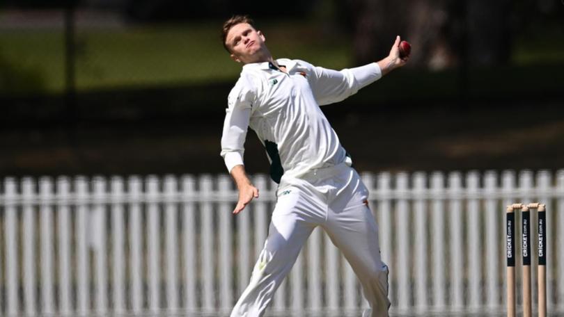 Matt Kuhnemann's bowling action has been cleared by the ICC after he underwent tests in Brisbane. (Joel Carrett/AAP PHOTOS)