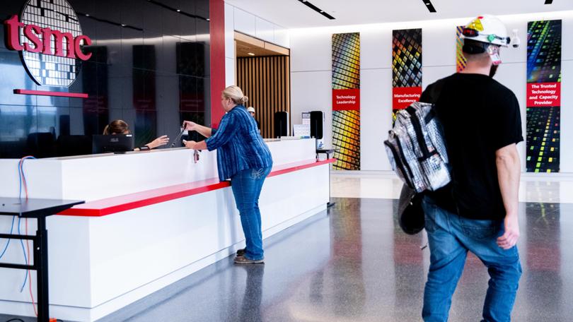 The lobby of the TSMC facility in Phoenix, Arizona. 