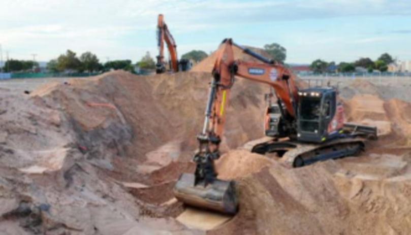 During the current dig, 3000 cubic metres of earth have been moved in efforts to locate the potential grave of the Beaumont children.