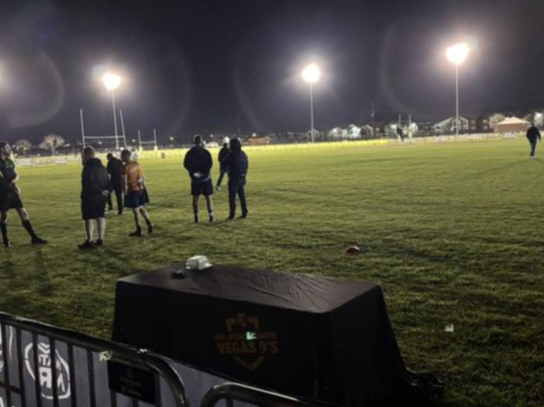 The league match between Greece and USA at Silverbowl Park was called off due to a lighting issue.