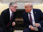 US President Donald Trump meeting Prime Minister Sir Keir Starmer in the Oval Office at the White House.