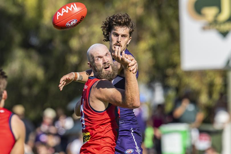 Jackson and Max Gawn do battle.