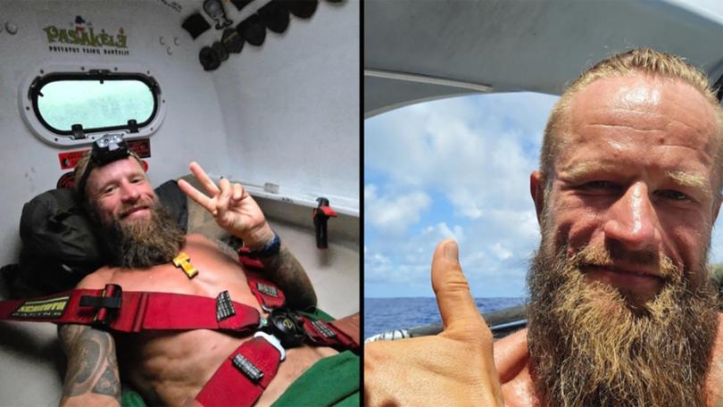 Lithuanian rower Aurimas Mockus is waiting to be rescued off the coast by Australian authorities. (HANDOUT/SUPPLIED)