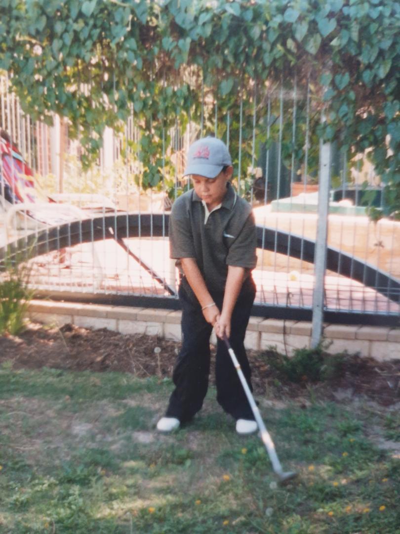 Ryan Peake as a young golfer.