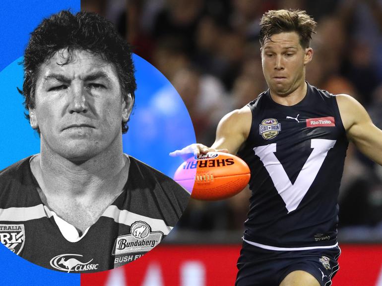 Toby Greene playing for Victoria in 2020. The AFL  gave up on State of Origin so will struggle to have it rival the NRL’s version, Mark ‘Spudd’ Carroll says.