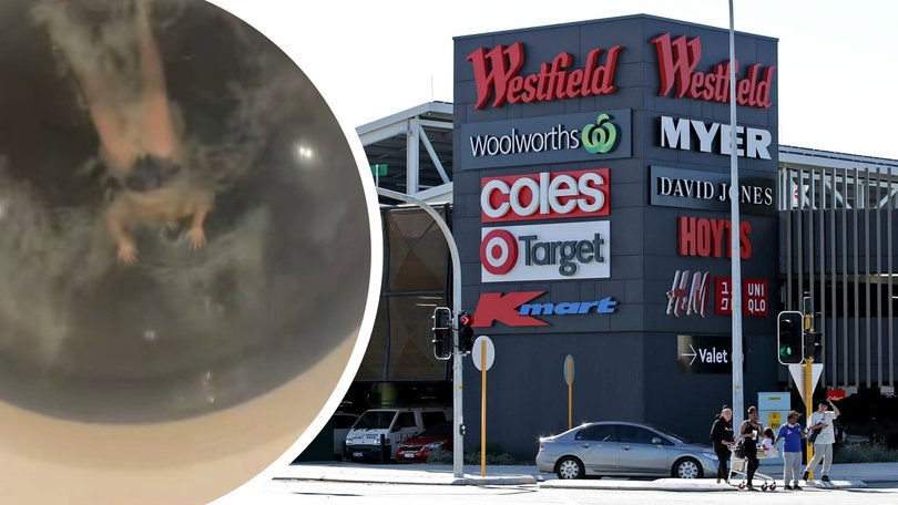 A woman has taken a dip in a pond at Westfield Carousel’s rooftop dining space.