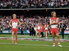 Isaac Heeney and James Rowbottom after their 2024 grand final loss.