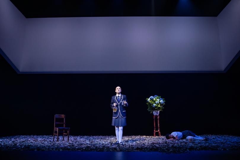 DeJonge on stage in Picnic at Hanging Rock.