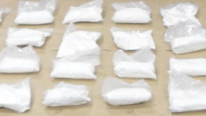 Authorities seized powder, equivalent to 4.64kg of pure methamphetamine, air-freighted from Mexico. 