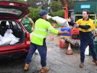 Queenslanders are busy sandbagging as Tropical Cyclone Alfred barrels towards the coast. (Jono Searle/AAP PHOTOS)