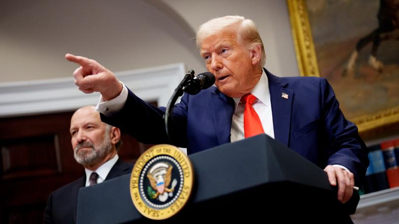 Donald Trump with Commerce Secretary Howard Lutnick. 