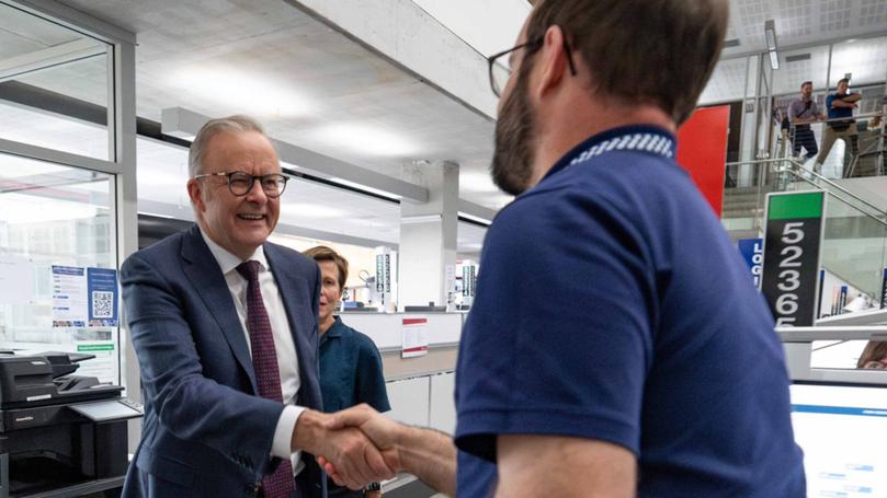 Prime Minister Anthony Albanese at the Queensland Disaster Coordination Centre.