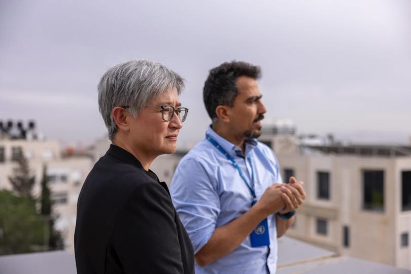 Penny Wong during her visit to the West Bank.