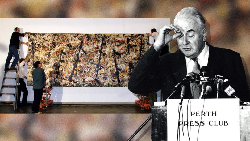 Former Labor Prime MInister Gough Whitlam and Jackson Pollock’s artwork Blue Poles have a troubled history.