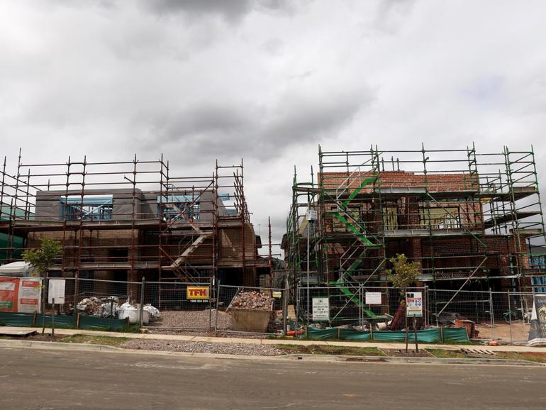 Houses under construction in Australia