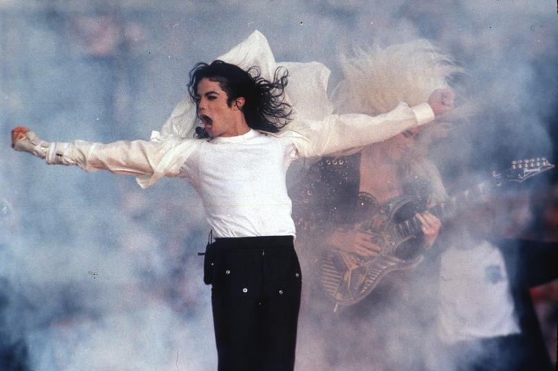 Michael Jackson at the 1993 Super Bowl. (AP Photo/Rusty Kennedy, file)