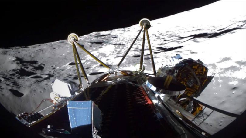 One of the last pictures from Intuitive Machines’ Athena lunar lander. 