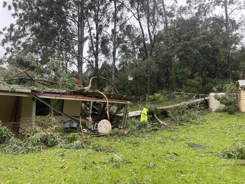 A tree has crushed a home in Currumbin Valley.