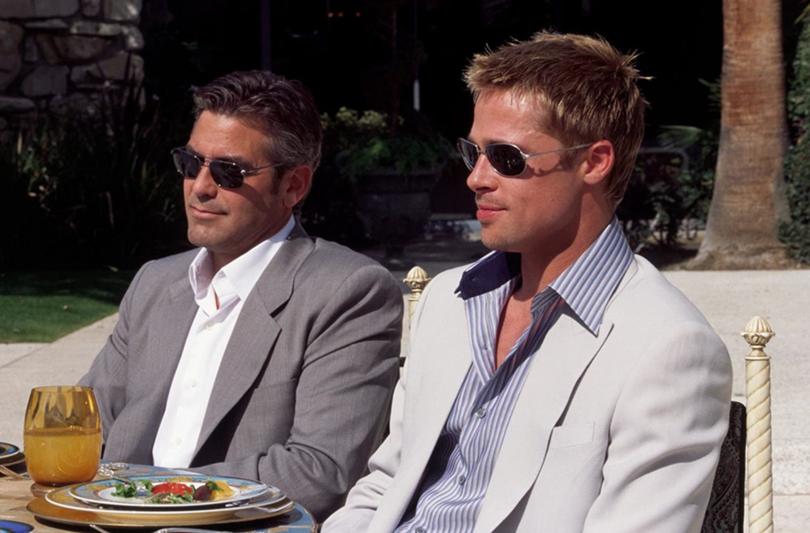 George Clooney and Brad Pitt in Ocean’s Eleven.