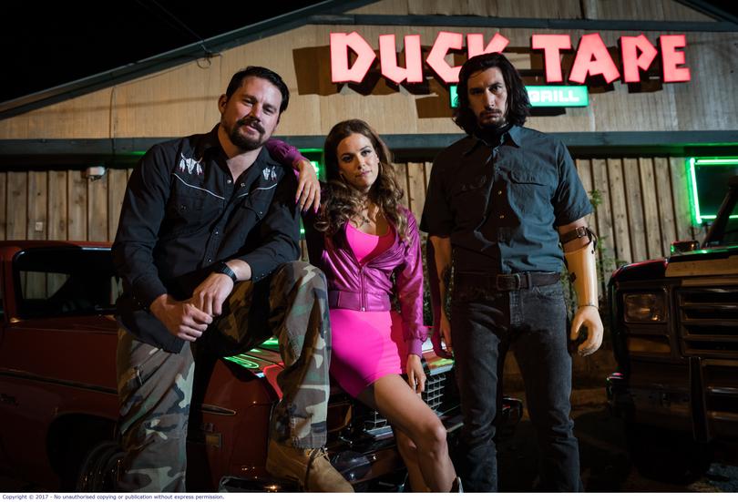 Channing Tatum, Riley Keough and Adam Driver in Logan Lucky.