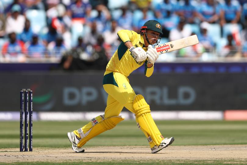 Cooper Connolly bats during the ICC Champions Trophy 2025 semifinal.