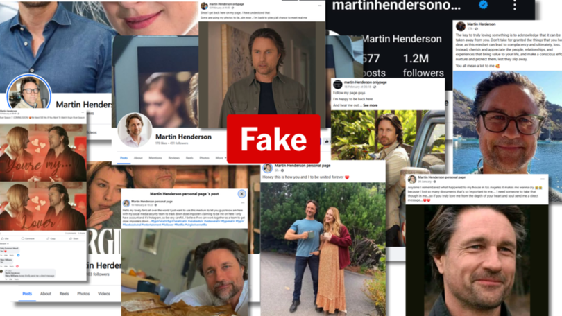 Hundreds of fake accounts on Facebook purport to be New Zealand star Martin Henderson. (Facebook/AAP)