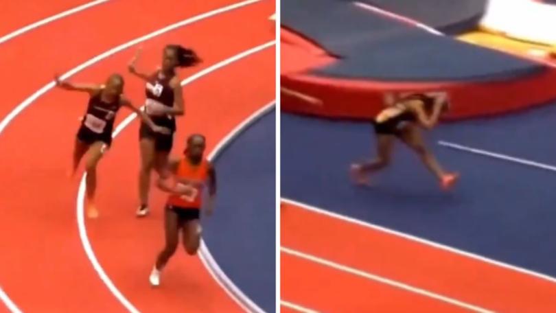 Kaelen Tucker was attacked by a rival runner during the race.