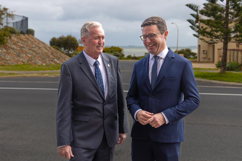 Nationals WA leader Shane Love and Nationals federal leader David Littleproud in Bunbury.