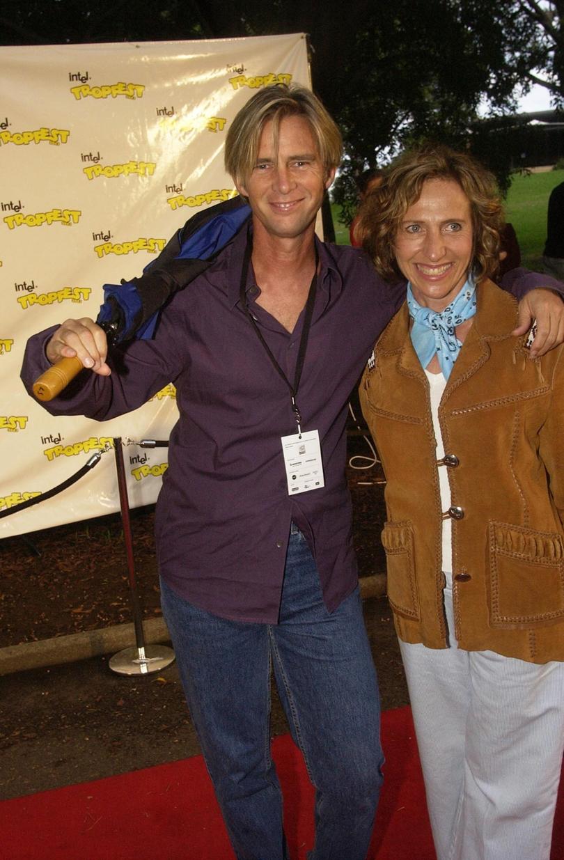 Yahoo Serious with then-wife Lulu Pinkus at Tropfest in 2003. 