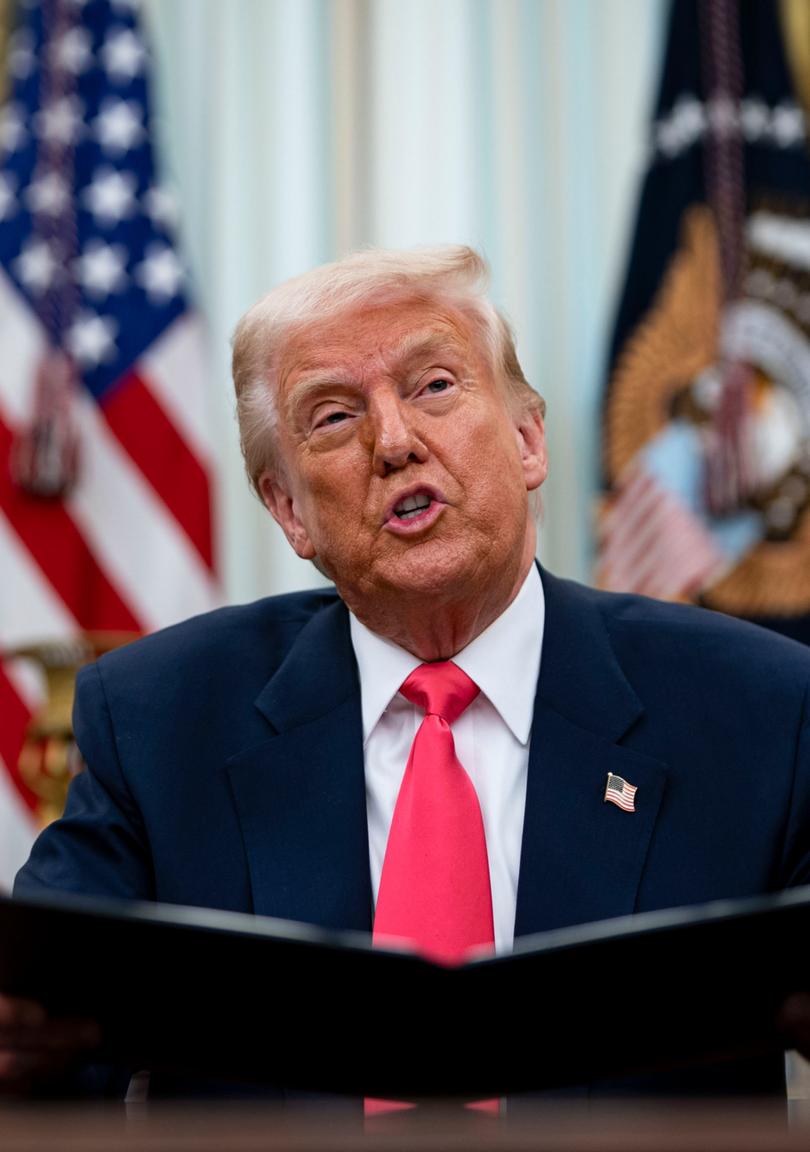 US President Donald Trump speaks during an executive order signing ceremony in the Oval Office of the White House in Washington, DC, US, on Thursday, March 6, 2025. 