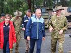 Prime Minister Anthony Albanese, Deputy Prime Minister and Minister for Defence, Richard Marles, Treasurer Jim Chalmers and the Minister for Emergency Management, Jenny McAllister during a visit to the Gallipoli Barracks on March 9, 2025 in Brisbane. 