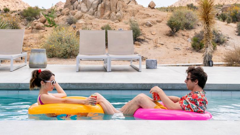 Cristin Milioti and Andy Samberg in Palm Springs.